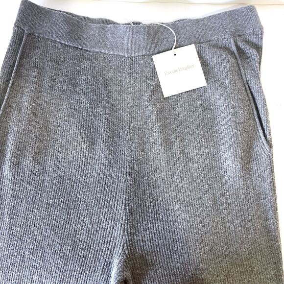 FAVORITE DAUGHTER NWT Knit Ribbed Wool Blend Flare Pants in Storm Cloud Size XL - Picture 7 of 11